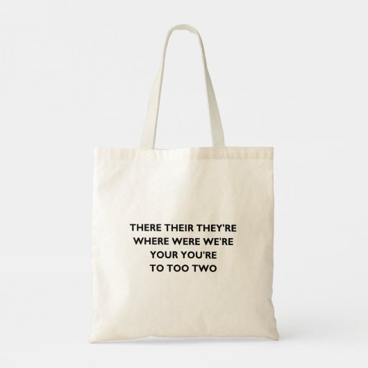 Funny Grammar Tote Bag Tragetasche (Rückseite)
