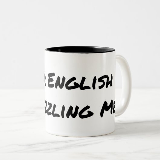 Funny Grammar Zweifarbige Tasse (VorderseiteRechts)
