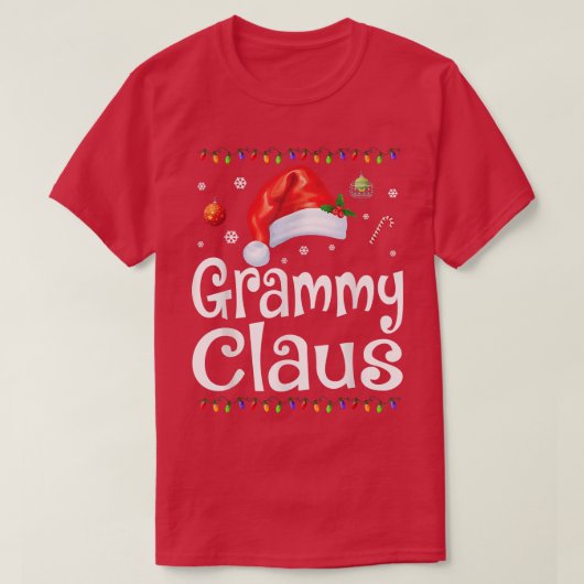 Funny Grammy Claus Christmas Pajamas Weihnachtsges T-Shirt (Design vorne)