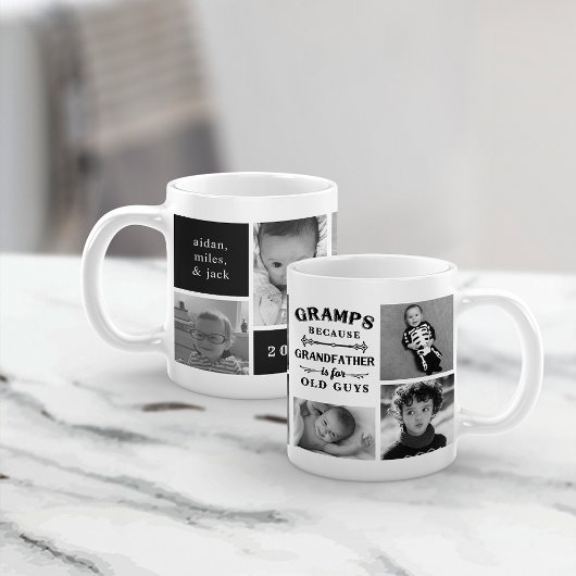 Funny Gramps Großvater Foto Collage Kaffeetasse
