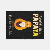 Funny Grandfather World's Papa Papaya Pun  Fleecedecke (Vorderseite (Horizontal))