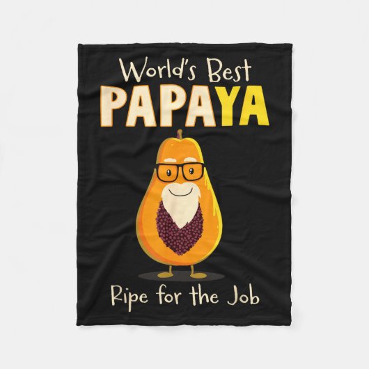 Funny Grandfather World's Papa Papaya Pun  Fleecedecke (Vorderseite)