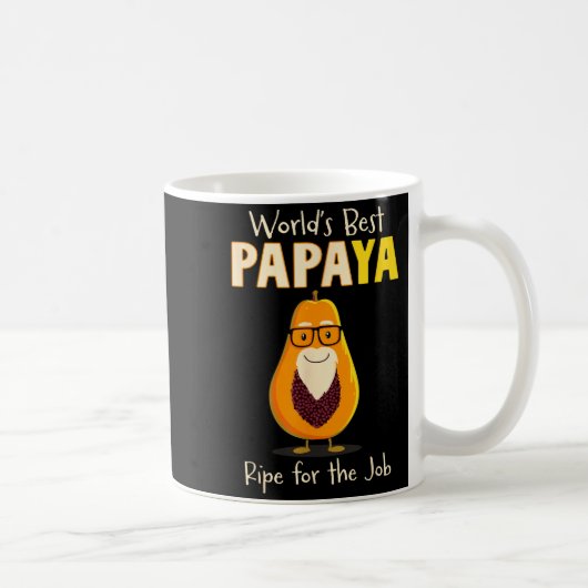 Funny Grandfather World's Papa Papaya Pun Kaffeetasse (Rechts)