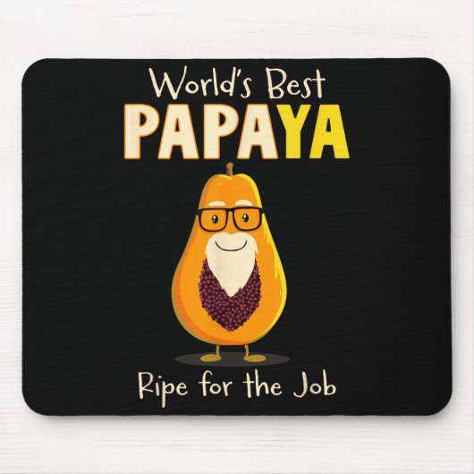 Funny Grandfather World's Papa Papaya Pun Mousepad (Vorne)