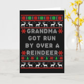 Funny Grandma Got Run Over By A Reindeer Karte (Gelbe Blume)
