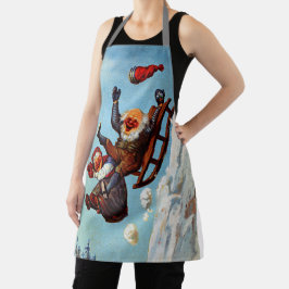 Funny Grandma Grandpa Sleigh Ride Wilhelm Larsen Schürze