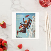 Funny Grandma Grandpa Sleigh Ride Wilhelm Larsen Serviette (Beispiel)