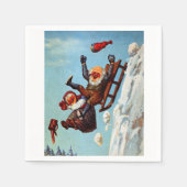 Funny Grandma Grandpa Sleigh Ride Wilhelm Larsen Serviette (Vorderseite)