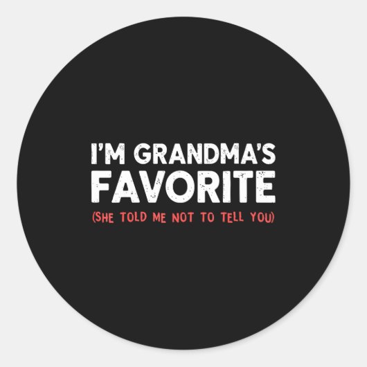 Funny Grandma’s Favorite Granhild I'm Grandma’s Fa Runder Aufkleber (Vorderseite)