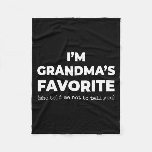Funny Grandma's Favorite Shirt I'm Grandma's Favor Fleecedecke (Vorderseite)