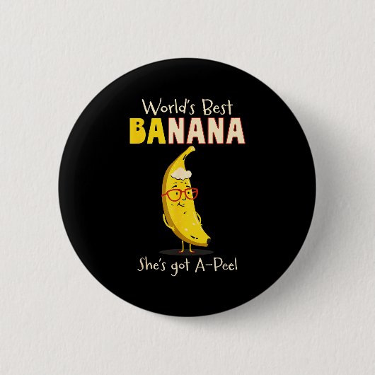 Funny Grandmother World's Nana Banana Pun Button (Vorderseite)