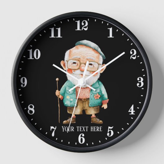 Funny Grandpa add text  Uhr (Vorderseite)