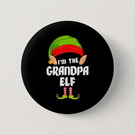 Funny Grandpa Elf Matching Family Group Pj Christm Button (Vorderseite)