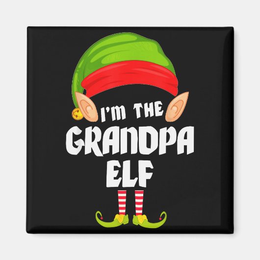 Funny Grandpa Elf Matching Family Group Pj Christm Magnet (Vorne)