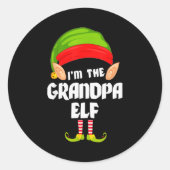 Funny Grandpa Elf Matching Family Group Pj Christm Runder Aufkleber (Vorderseite)