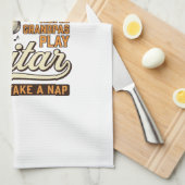 Funny Grandpa Guitar Vintage Engraving Shirt Desig Geschirrtuch (Viertel Falte)