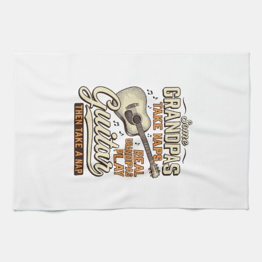 Funny Grandpa Guitar Vintage Engraving Shirt Desig Geschirrtuch (Horizontal)