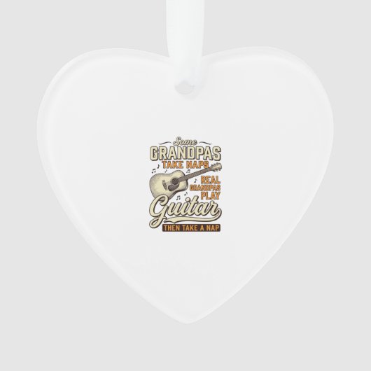 Funny Grandpa Guitar Vintage Engraving Shirt Desig Ornament (Vorderseite)