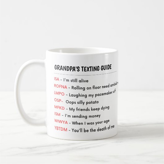 FUNNY Grandpa Oma Oma Oma SIMSTEST GUIDE Kaffeetasse (Links)