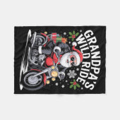 Funny Grandpa's Biker Ride Christmas Motorcycle Sa Fleecedecke (Vorderseite (Horizontal))