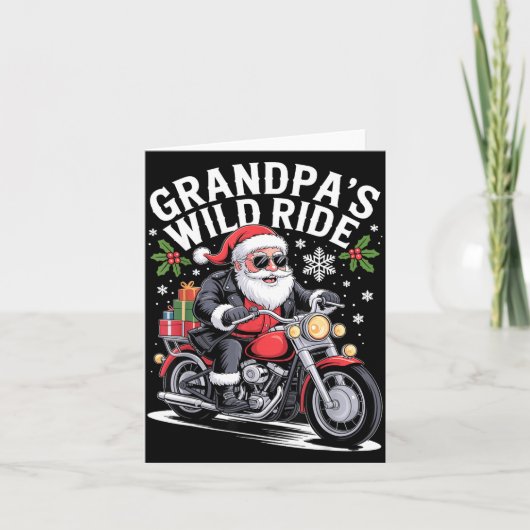 Funny Grandpa's Biker Ride Christmas Motorcycle Sa Karte (Vorderseite)