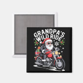 Funny Grandpa's Biker Ride Christmas Motorcycle Sa Magnet (Vorderseite/Rückseite)