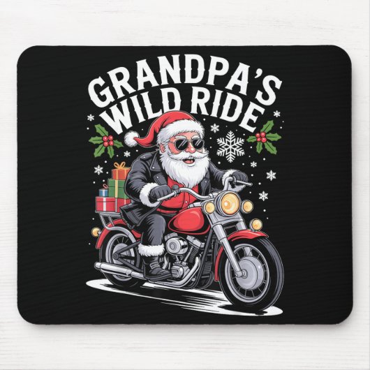 Funny Grandpa's Biker Ride Christmas Motorcycle Sa Mousepad (Vorne)