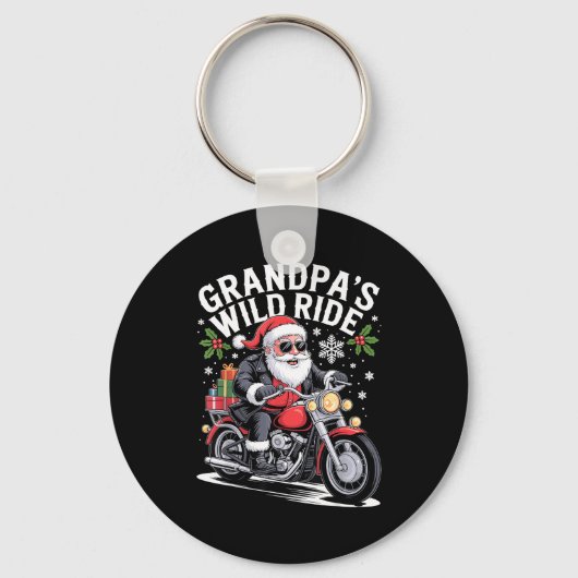 Funny Grandpa's Biker Ride Christmas Motorcycle Sa Schlüsselanhänger (Vorderseite)