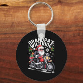 Funny Grandpa's Biker Ride Christmas Motorcycle Sa Schlüsselanhänger (Vorderseite)