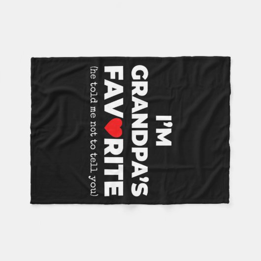 Funny Grandpa's Favorite Shirt I'm Grandpa's Favor Fleecedecke (Vorderseite (Horizontal))