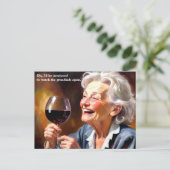 Funny Granny Drink Wein Postkarte (Stehend Vorderseite)