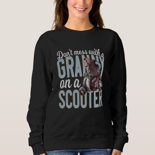 Funny Granny über einen Scooter Sweatshirt (Vorderseite)