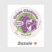 Funny Grape Gladiator Gaming & Food Pun Grafik Aufkleber (Blatt)