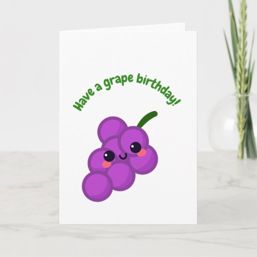Funny Grape Pun Happy Birthday Card Karte (Vorderseite)
