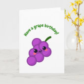 Funny Grape Pun Happy Birthday Card Karte (Gelbe Blume)
