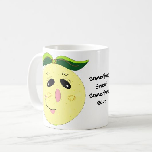 Funny Grapefruit Cartoon Kaffeetasse (Vorderseite Links)