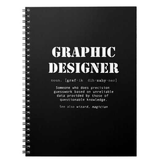Funny Graphen Designer Dictionary Definition Gesch Notizblock (Vorderseite)