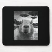 Funny Graphic Capybara Selfie mit UFOs Selfie Mousepad (Vorne)