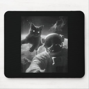 Funny Graphic Cat Astronaut Selfie Funny Mousepad
