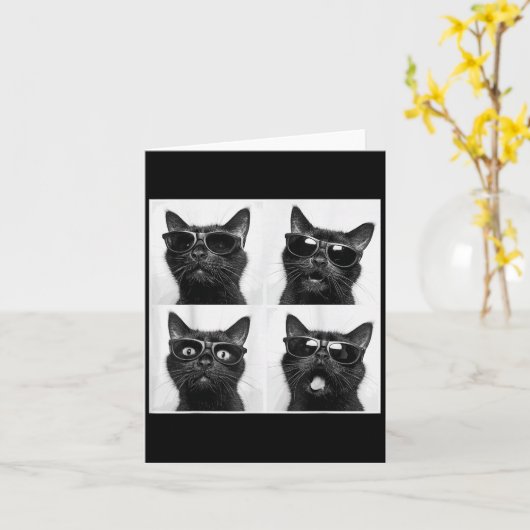 Funny Graphic Cat Fotobooth Selfie Funny _2 Karte (Gelbe Blume)