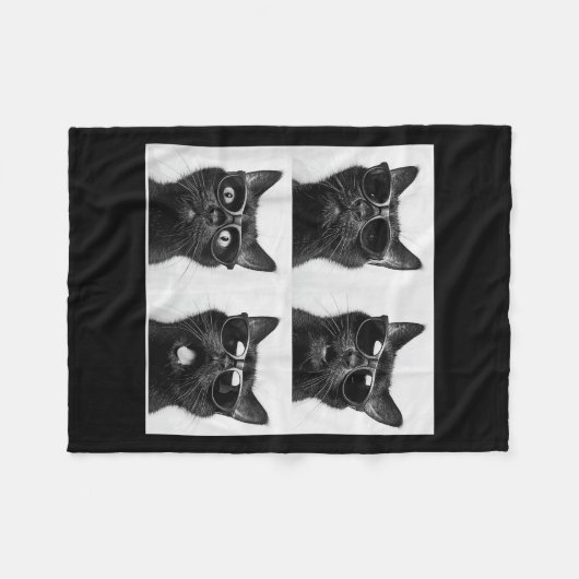 Funny Graphic Cat Fotobooth Selfie Funny _5 Fleecedecke (Vorderseite (Horizontal))