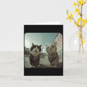Funny Graphic Cat Gangster Funny _2 Karte (Gelbe Blume)