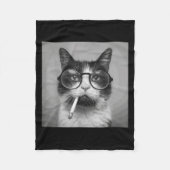 Funny Graphic Cat Rauchen Erwachsene Funny Fleecedecke (Vorderseite)
