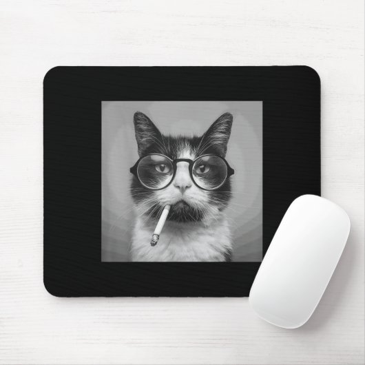 Funny Graphic Cat Rauchen Erwachsene Funny Mousepad (Mit Mouse)