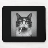 Funny Graphic Cat Rauchen Erwachsene Funny Mousepad (Vorne)