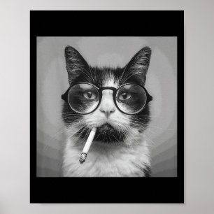 Funny Graphic Cat Rauchen Erwachsene Funny Poster