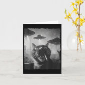Funny Graphic Cat Rauchen Ufos Funny Karte (Gelbe Blume)