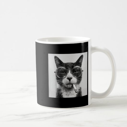 Funny Graphic Cat Smoking Erwachsene Funny _1 Kaffeetasse (Rechts)