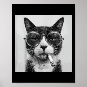 Funny Graphic Cat Smoking Erwachsene Funny _1 Poster