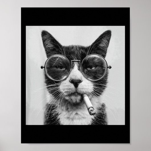 Funny Graphic Cat Smoking Erwachsene Funny _1 Poster (Vorne)